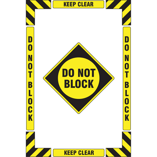 Trousse de marquage du sol ?Keep Clear Do Not Block? (se tenir &agrave; l&eacute;cart - ne pas encombrer), Adh&eacute;sif, Anglais avec pictogramme Sécurité Médic