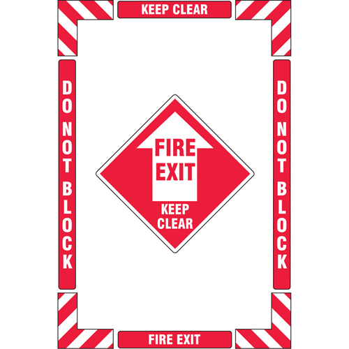 Trousse de marquage du sol ?Fire Exit? (sortie de secours), Adh&eacute;sif, Anglais avec pictogramme Sécurité Médic