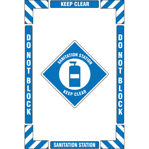 "Sanitation Station" Floor Marking Kit, Adhesive, English with Pictogram Sécurité Médic