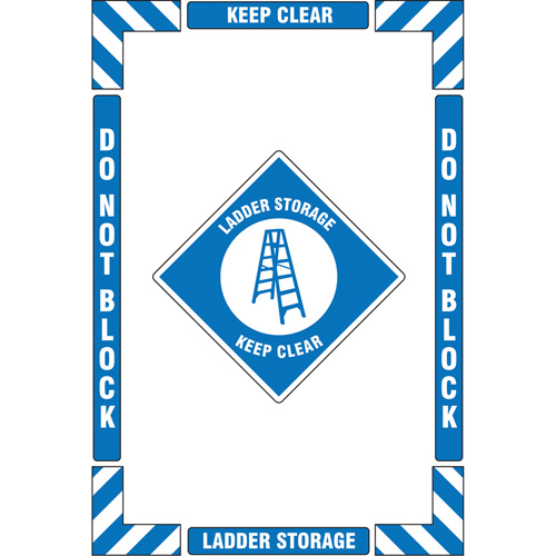 "Ladder Storage" Floor Marking Kit, Adhesive, English with Pictogram Sécurité Médic