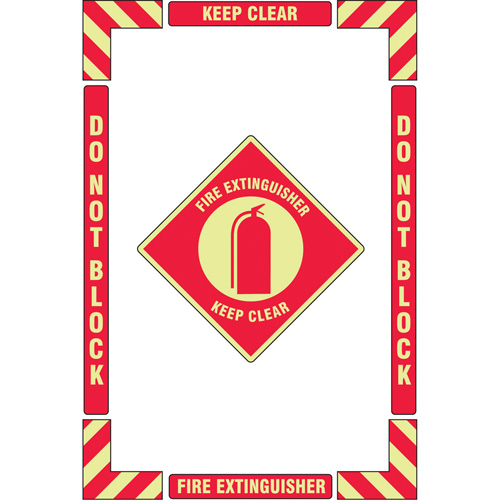 Trousse de marquage du sol ?Fire Extinguisher? (extincteur), Adh&eacute;sif, Anglais avec pictogramme Sécurité Médic