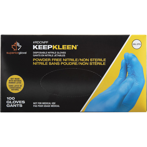 KeepKleen&reg; Disposable Glove, Small, Nitrile, 2.8-mil, Powder-Free, Blue Sécurité Médic