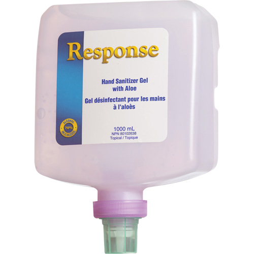 Response&reg; Hand Sanitizer Gel with Aloe, 1000 ml, Pump Bottle, 70% Alcohol Sécurité Médic