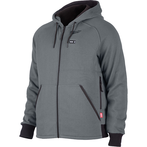 Chandail &agrave; capuchon chauffant M12 complet, Hommes, 2T-Grand, Gris, Polyester Sécurité Médic