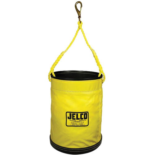 Seau escamotable avec rev&ecirc;tement en vinyle, 11" lo x 11" la x 16" h, Nylon, Noir/Jaune Sécurité Médic