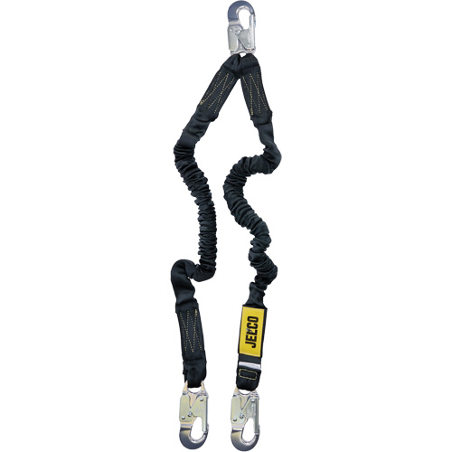 Arc Flash Lanyard, 4', Locking Snap Hook Center, Locking Snap Hook Leg Ends, Nylon Sécurité Médic