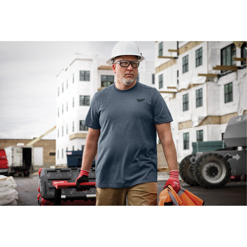 Hybrid Work Tee Shirt, Men's, Small, Blue Sécurité Médic