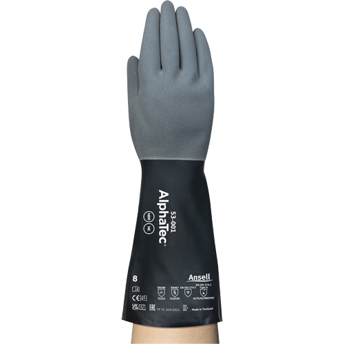AlphaTec&reg; Chemical-Resistant Gloves, Size 7, 13" L, Neoprene/Nitrile, Nylon Inner Lining, 17-mil Sécurité Médic