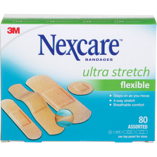 Nexcare Ultra Stretch Bandages, Assorted, Plastic, Non-Sterile Sécurité Médic