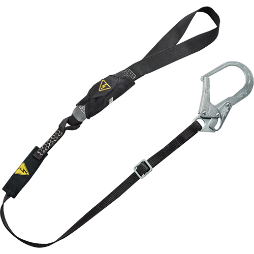 V-Series Utility Energy Absorbing Lanyard, 6', Rebar Hook Center, Snap Hook Leg Ends, Nylon Sécurité Médic