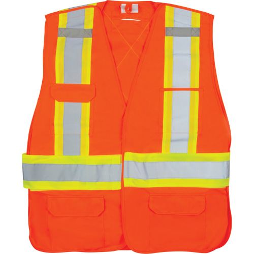 CSA-Compliant High-Visibility Surveyor Vest, High Visibility Orange, 2X-Large, Polyester Sécurité Médic