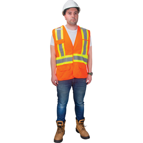 CSA-Compliant High-Visibility Surveyor Vest, High Visibility Orange, 2X-Large, Polyester Sécurité Médic