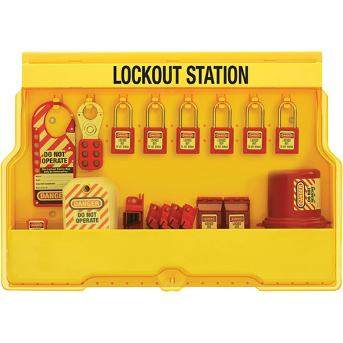 Station de cadenassage dappareils &eacute;lectriques de qualit&eacute; sup&eacute;rieure, Cadenas Thermoplastique, Capacit&eacute; de 16, Cadenas Compris Sécurité Médic