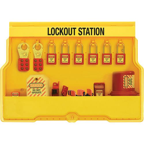 Station de cadenassage dappareils &eacute;lectriques de qualit&eacute; sup&eacute;rieure, Cadenas Thermoplastique, Capacit&eacute; de 16, Cadenas Compris Sécurité Médic