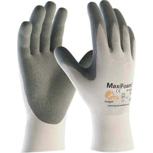 Gants en tricot sans couture de qualit&eacute; sup&eacute;rieure ATG MaxiFoam, Grand, R&ecirc;vetement Nitrile, Calibre 15, Enveloppe en Nylon Sécurité Médic