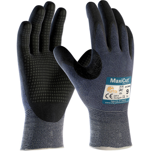 Gants ATG MaxiCut Ultra DT, Taille Grand, Calibre 15, Rev&ecirc;tement Nitrile, Enveloppe en Fil technique, ASTM ANSI niveau A3/EN 388 niveau 5/EN 388 niveau C Sécurité Médic