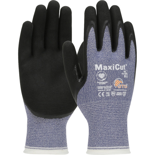 Gants r&eacute;sistants aux coupures dans un milieu de travail huileux ATG MaxiCut, Taille Grand, Calibre 15, Rev&ecirc;tement Nitrile, Enveloppe en Fil technique, ASTM ANSI niveau A3/EN 388 niveau 4/EN 388 niveau C Sécurité Médic