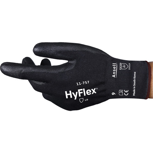 Gants r&eacute;sistant aux coupures Hyflex 11-757, Taille 6, Calibre 18, Rev&ecirc;tement Polyur&eacute;thane, Enveloppe en Intercept, ASTM ANSI niveau A7/EN 388 niveau F Sécurité Médic