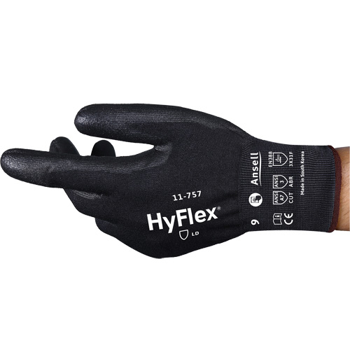 Gants r&eacute;sistant aux coupures Hyflex 11-757, Taille 7, Calibre 18, Rev&ecirc;tement Polyur&eacute;thane, Enveloppe en Intercept, ASTM ANSI niveau A7/EN 388 niveau F Sécurité Médic