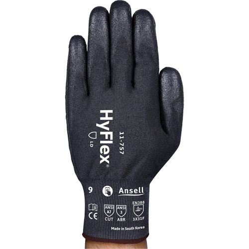 Gants r&eacute;sistant aux coupures Hyflex 11-757, Taille 7, Calibre 18, Rev&ecirc;tement Polyur&eacute;thane, Enveloppe en Intercept, ASTM ANSI niveau A7/EN 388 niveau F Sécurité Médic