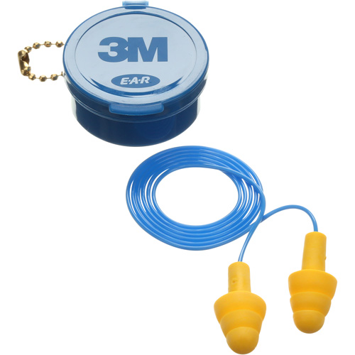 E-A-R Ultrafit Premolded Earplugs, Corded, Pair - Plastic Case, 25 dB NRR, One-Size Sécurité Médic