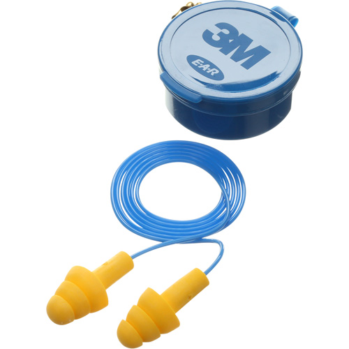 E-A-R Ultrafit Premolded Earplugs, Corded, Pair - Plastic Case, 25 dB NRR, One-Size Sécurité Médic