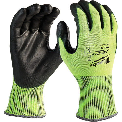 Gants haute visibilit&eacute; r&eacute;sistant aux coupures, Taille Petit, Calibre 13, Rev&ecirc;tement Nitrile/Polyur&eacute;thane, Enveloppe en Poly&eacute;thyl&egrave;ne, ANSI/ISEA 105 niveau 4 Sécurité Médic