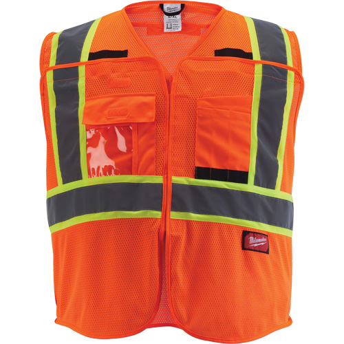Veste de s&eacute;curit&eacute; pour signaleur, Orange haute visibilit&eacute;, Moyen/Petit Sécurité Médic