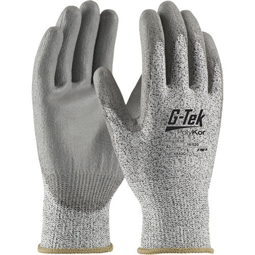 Gants r&eacute;sistants aux coupures G-Tek PolyKor, Taille T-petit, Calibre 13, Rev&ecirc;tement Polyur&eacute;thane, Enveloppe en Fil technique, ANSI/ISEA 105 niveau 3 Sécurité Médic