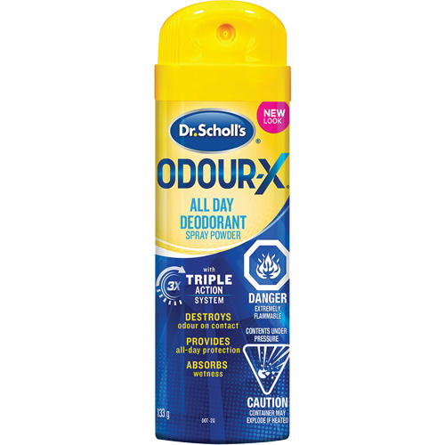 Dr. Scholl's&reg; Odour Destroyers&reg; All-Day Foot Deodorant Spray Powder Sécurité Médic