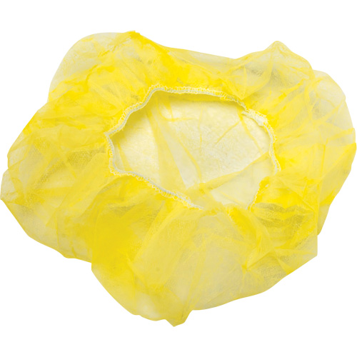 Bouffant Caps, Polypropylene, 21", Yellow Sécurité Médic
