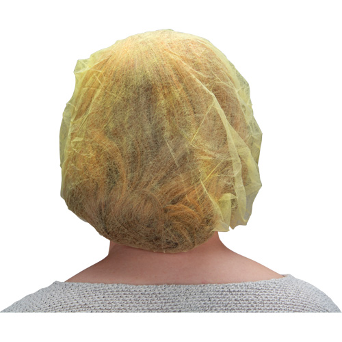 Bouffant Caps, Polypropylene, 21", Yellow Sécurité Médic