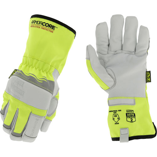 Hi-Viz Needlestick Protection Gloves, Size Small, Polyurethane Coated, DuraHide Shell, ASTM ANSI Level A5 Sécurité Médic