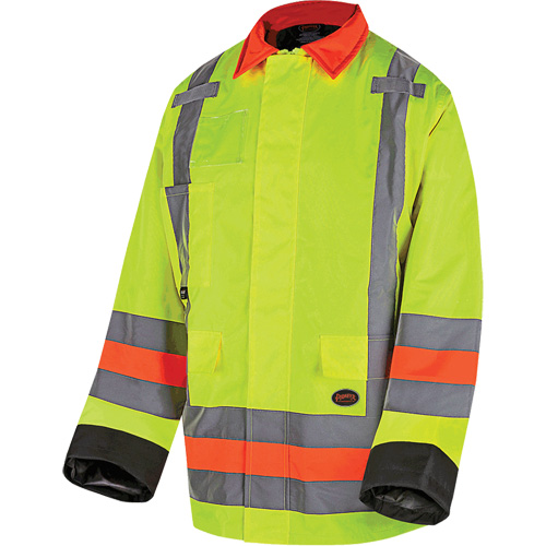 6040 Veste de contr&ocirc;le de la circulation pour l'hiver qu&eacute;b&eacute;cois, Polyester, Jaune lime haute visibilit&eacute;, T-petit Sécurité Médic