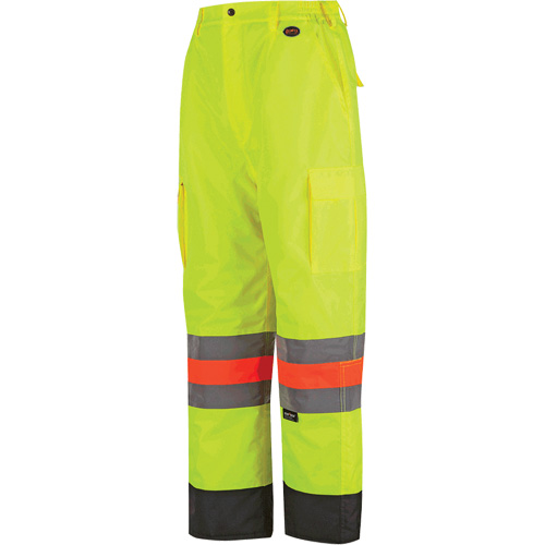 6041 Pantalon de contr&ocirc;le de la circulation pour l'hiver qu&eacute;b&eacute;cois, Polyester, T-petit, Jaune lime haute visibilit&eacute; Sécurité Médic
