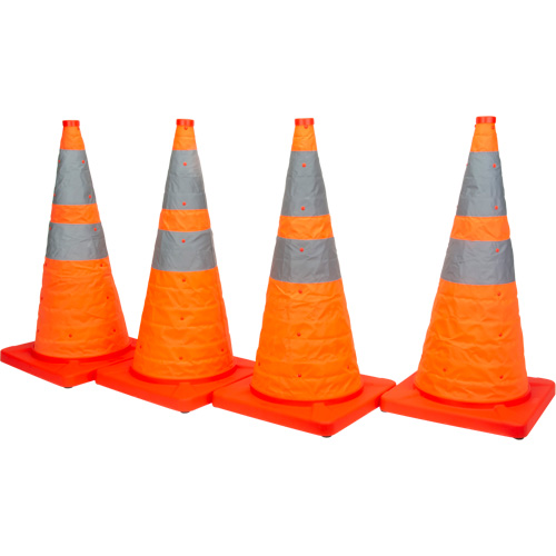 C&ocirc;ne de signalisation repliable, 28" h, Orange Sécurité Médic