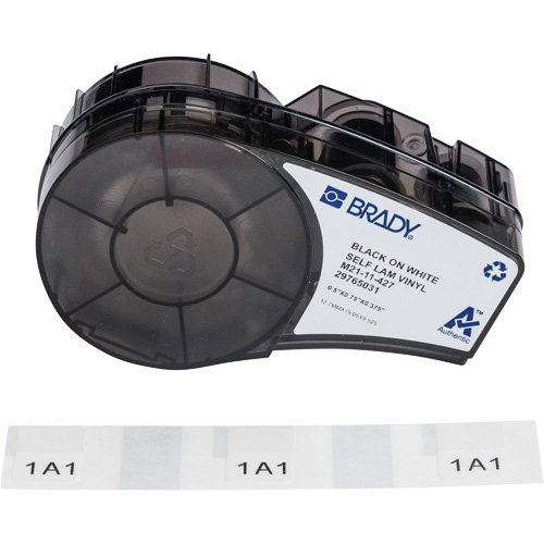 Self-Laminating Wrap Around Labels with Ribbon, Black Sécurité Médic