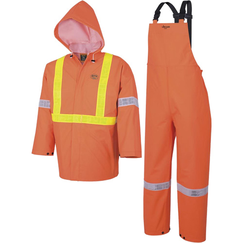 R85 Ensemble imperm&eacute;able de s&eacute;curit&eacute; 3 pi&egrave;ces ignifuge Element FR, Petit, Orange haute visibilit&eacute; Sécurité Médic