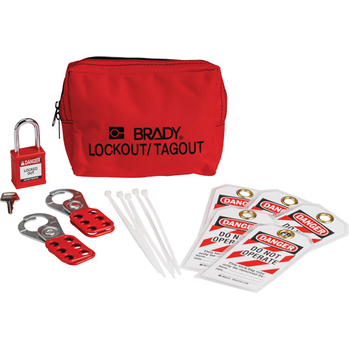 Lockout Tagout Kit with Nylon Safety Padlock in Pouch, Electrical Kit, 14 Components Sécurité Médic