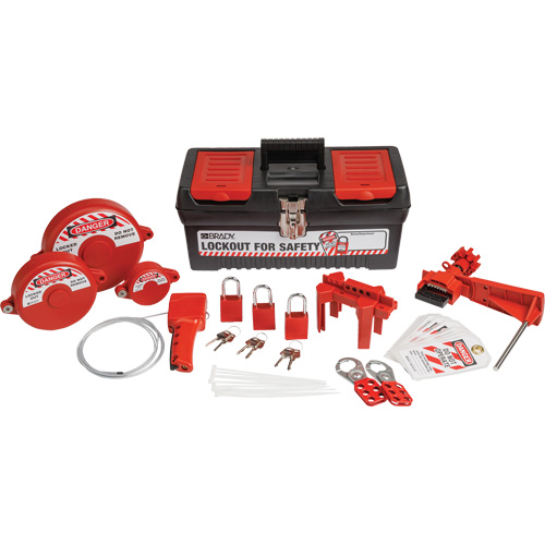 Lockout Tagout Kit with Aluminum Safety Padlocks in Toolbox, Valve Kit, 32 Components Sécurité Médic