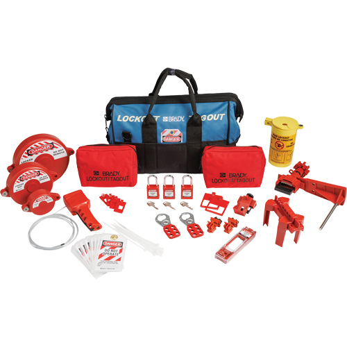 Lockout Tagout Kit with Nylon Safety Lockout Padlocks in Duffel Bag, Electrical/Valve Kit, 31 Components Sécurité Médic