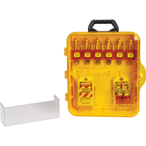Station de cadenassage avec cadenas de s&eacute;curit&eacute; en nylon &agrave; cl&eacute;s diff&eacute;rentes, Cadenas Plastique, Capacit&eacute; de 6, Cadenas Compris Sécurité Médic