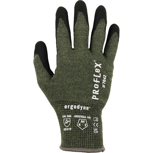 Gants r&eacute;sistant &agrave; la coupe Proflex 7042, Taille Petit, Calibre 18, Rev&ecirc;tement Nitrile, Enveloppe en Aramide, ASTM ANSI niveau A4/EN 388 niveau D Sécurité Médic