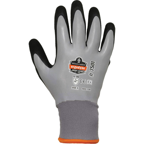 Gants de travail Hydrofuges et enduits pour l'hiver ProFlex 7501, Petit, R&ecirc;vetement Nitrile/Latex, Calibre 10/15, Enveloppe en Polyester Sécurité Médic