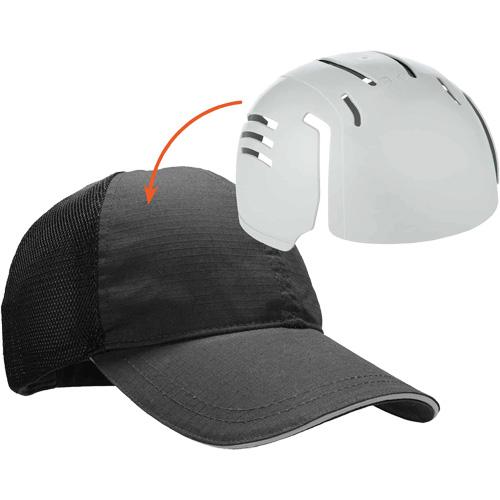 Skullerz 8946 Standard Baseball Cap with Bump Cap Insert, Black Sécurité Médic