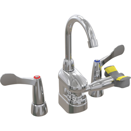Swing-Activated Faucet/Eyewash with Wristblade Faucet Valves, Sink Mount Installation Sécurité Médic