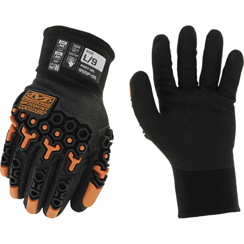 Speedknit M-Pact&reg; Thermal Gloves, 7, Nitrile Palm, Knit Wrist Cuff Sécurité Médic