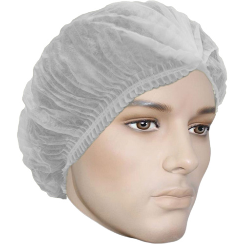 Bonnet bouffant pliss&eacute; Cova-Cap, Polypropyl&egrave;ne, 21", Blanc Sécurité Médic