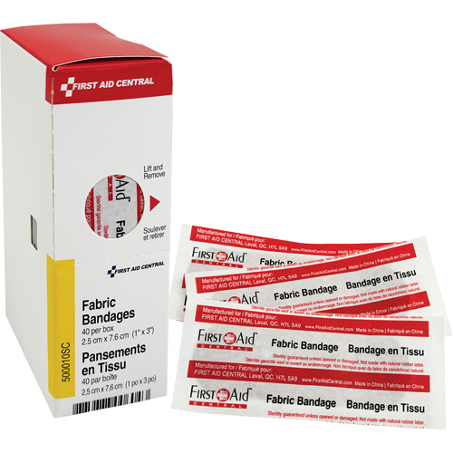 SmartCompliance&reg; Refill Adhesive Bandages, Rectangular/Square, 3", Fabric, Non-Sterile Sécurité Médic