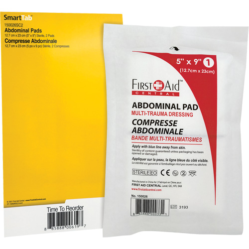 SmartCompliance&reg; Refill Abdominal Trauma Pads Sécurité Médic
